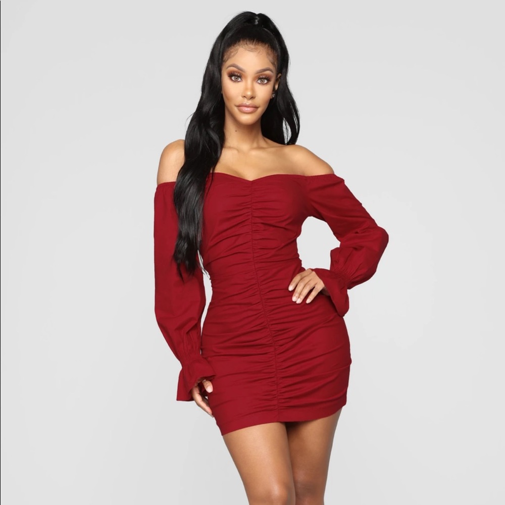 Fashion Nova Cardi B Red Mini Dress